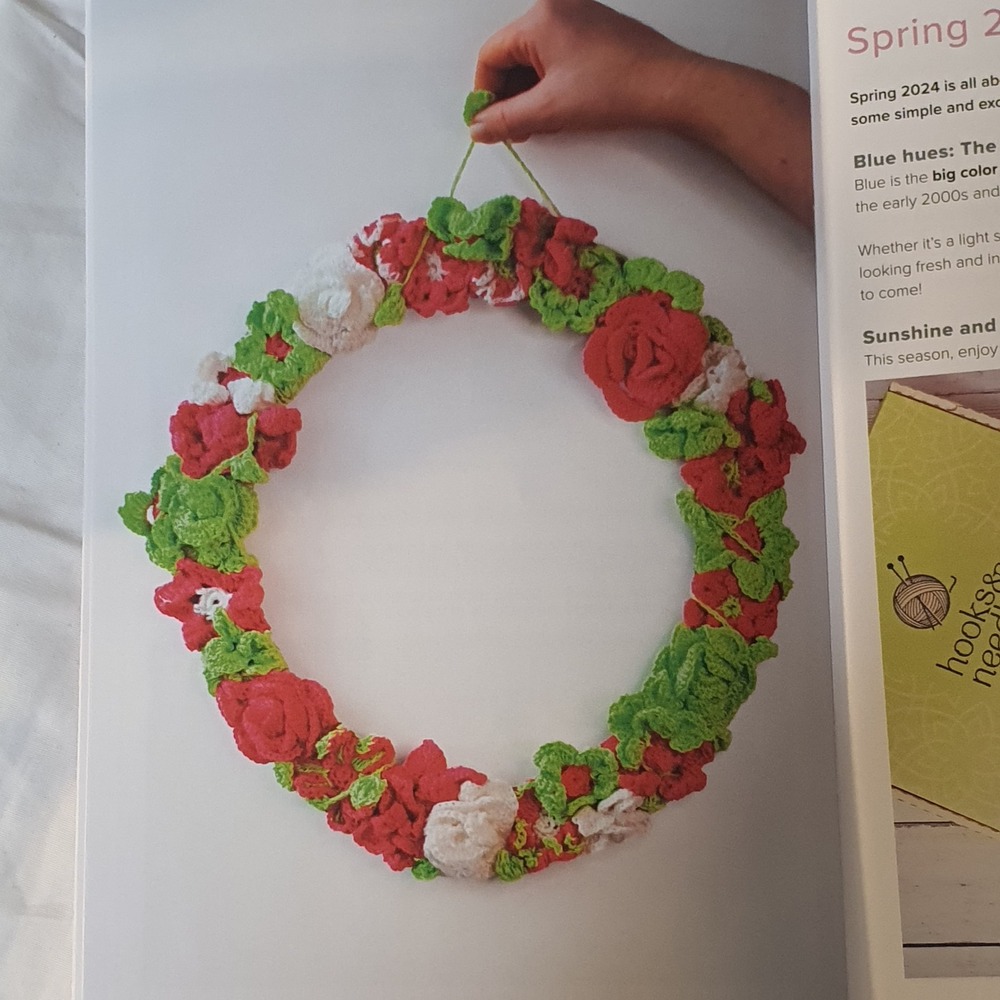Hooks & Needles Spring 2024 Crochet Kit Perennial Blossom Yarn Hooks Patterns - Picture 8 of 10